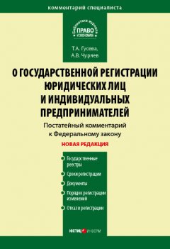 Александр Чуряев - Комментарий к Федеральному закону «О государственной регистрации юридических лиц и индивидуальных предпринимателей» (постатейный)